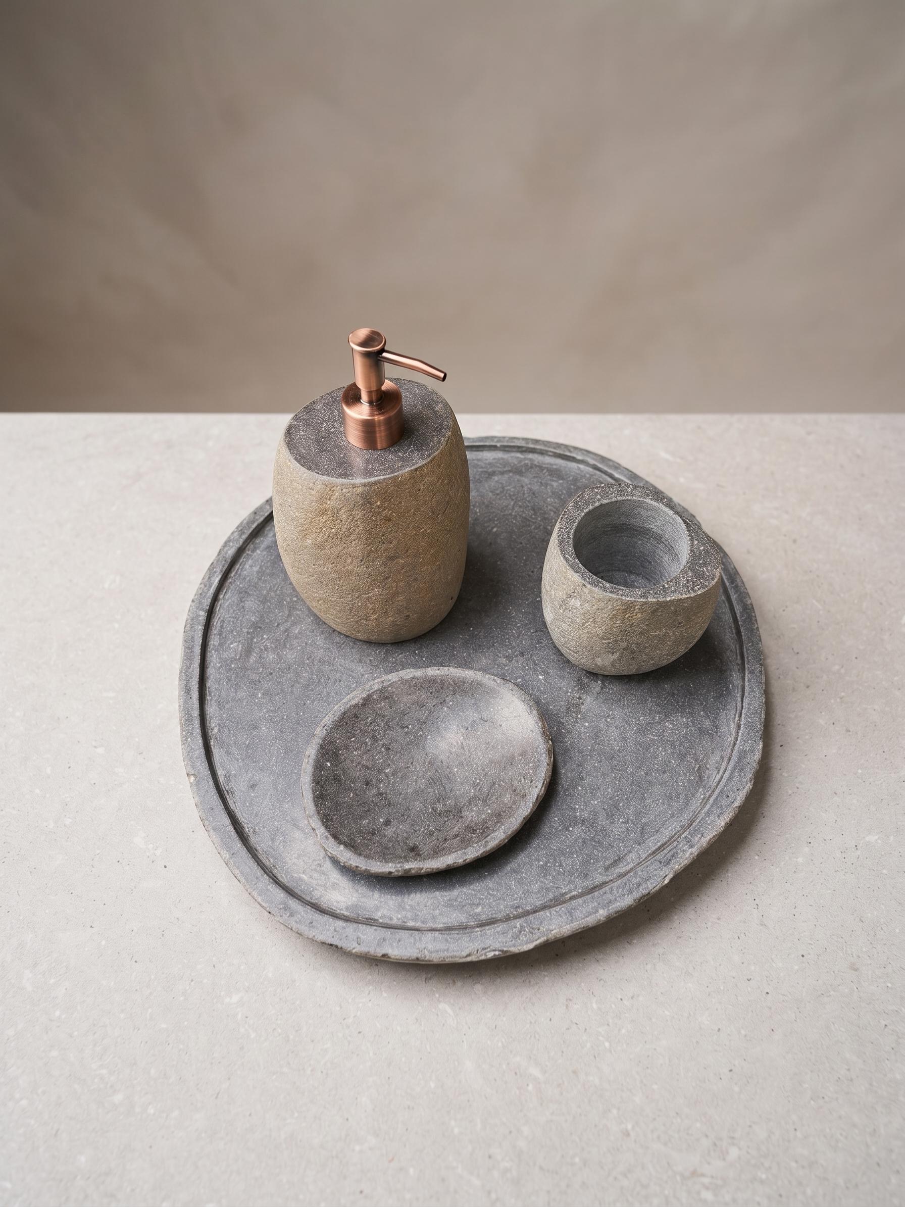 Set de 4 pièces en pierre de rivière (Riverstone)