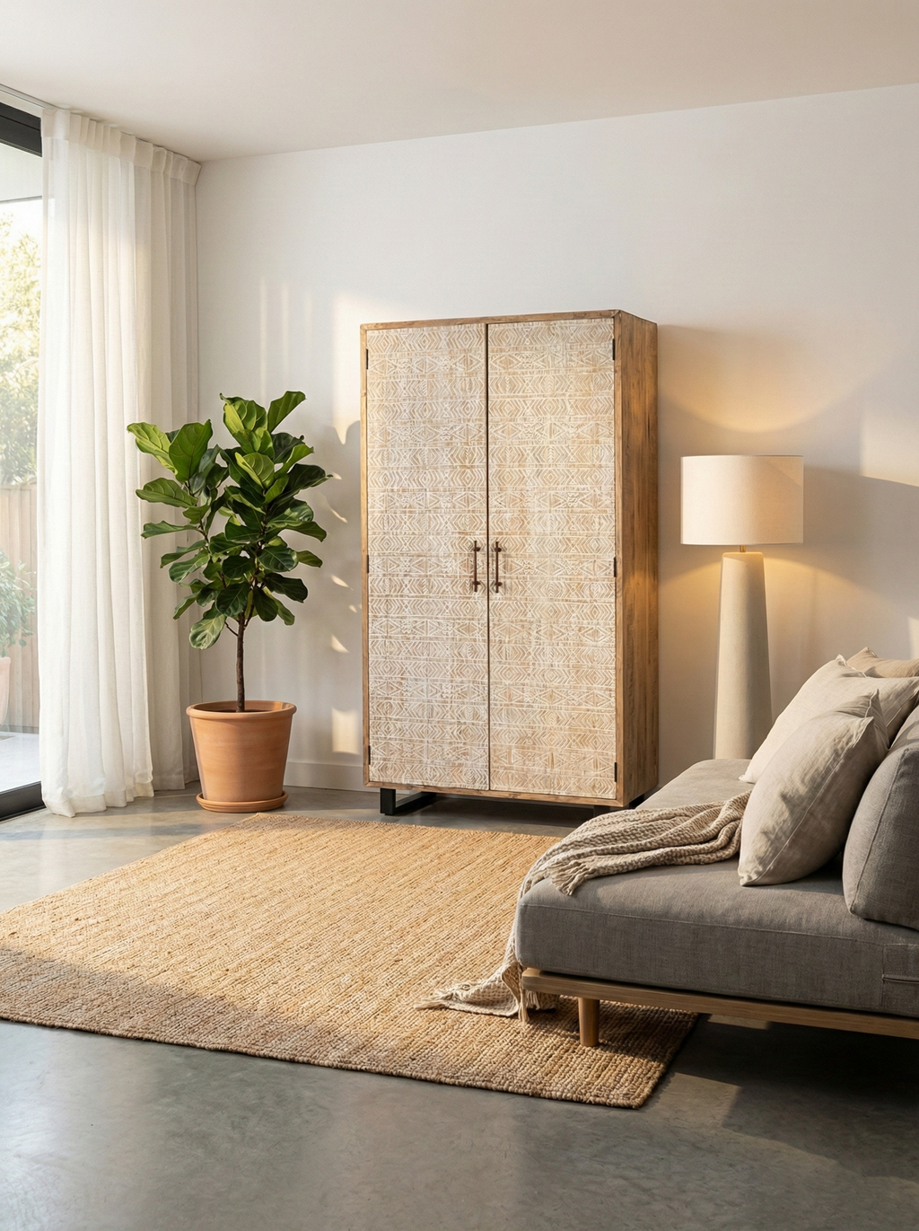 Armoire en teck 2 portes